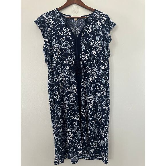 Michael Kors Shift Dress Blue Floral sz Large - Picture 1 of 5